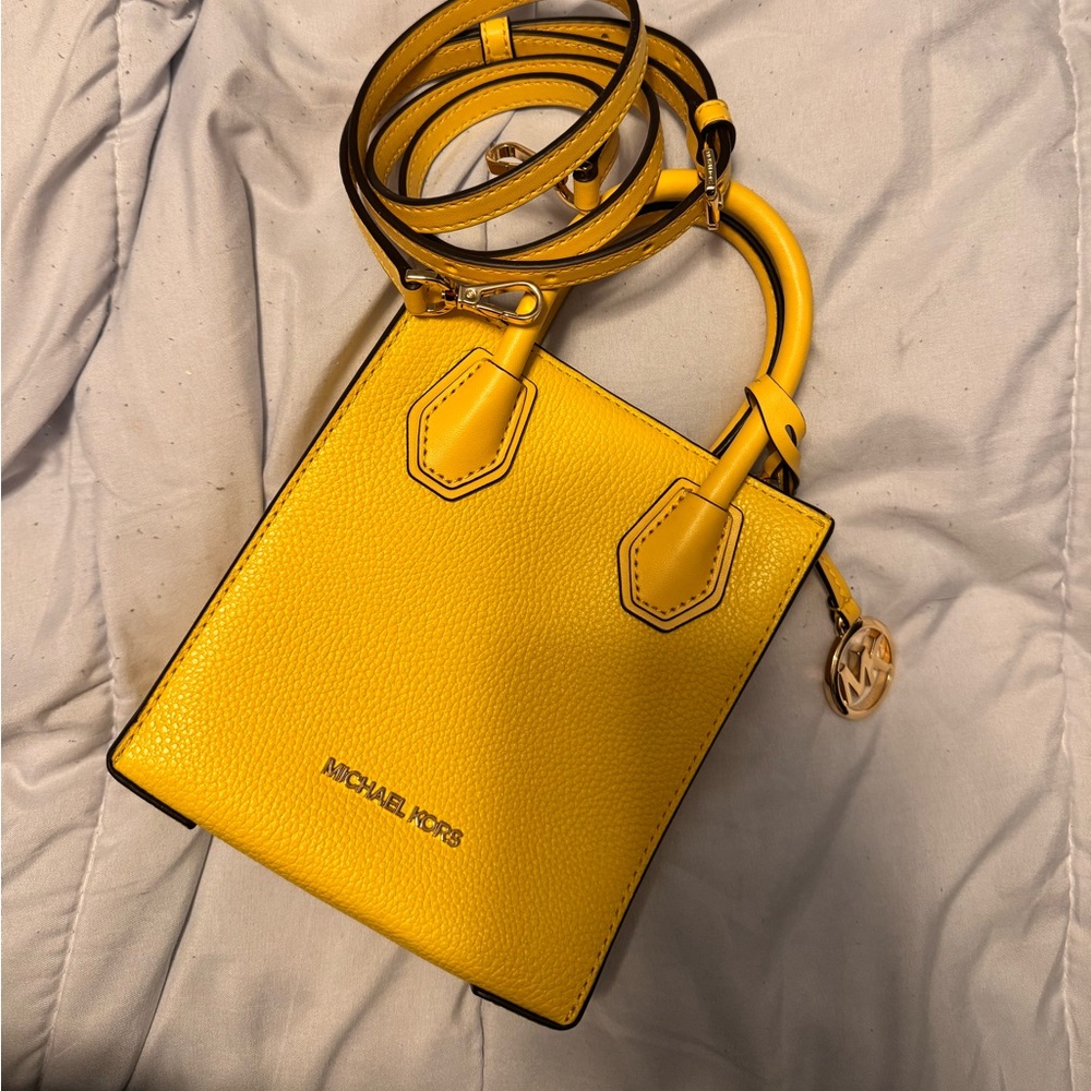 Yellow Michael Kors crossbody.